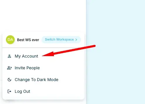 Blueticks Account Menu Access