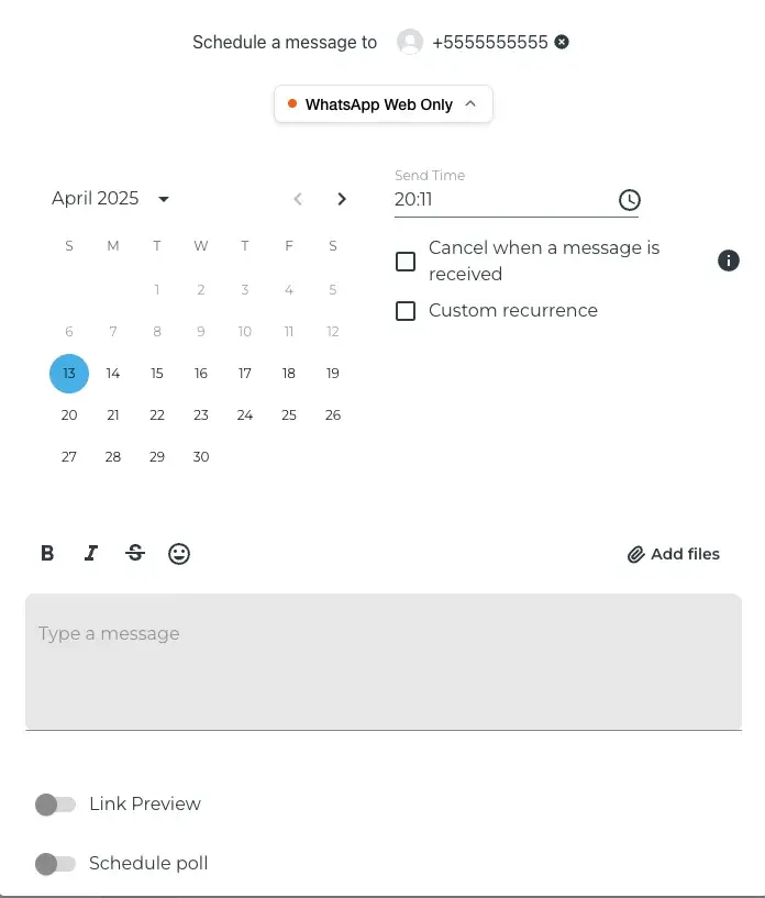 Scheduler Modal