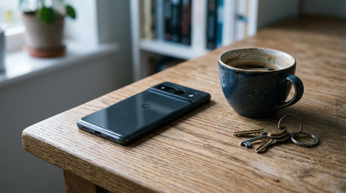 phone facedown desk dawn